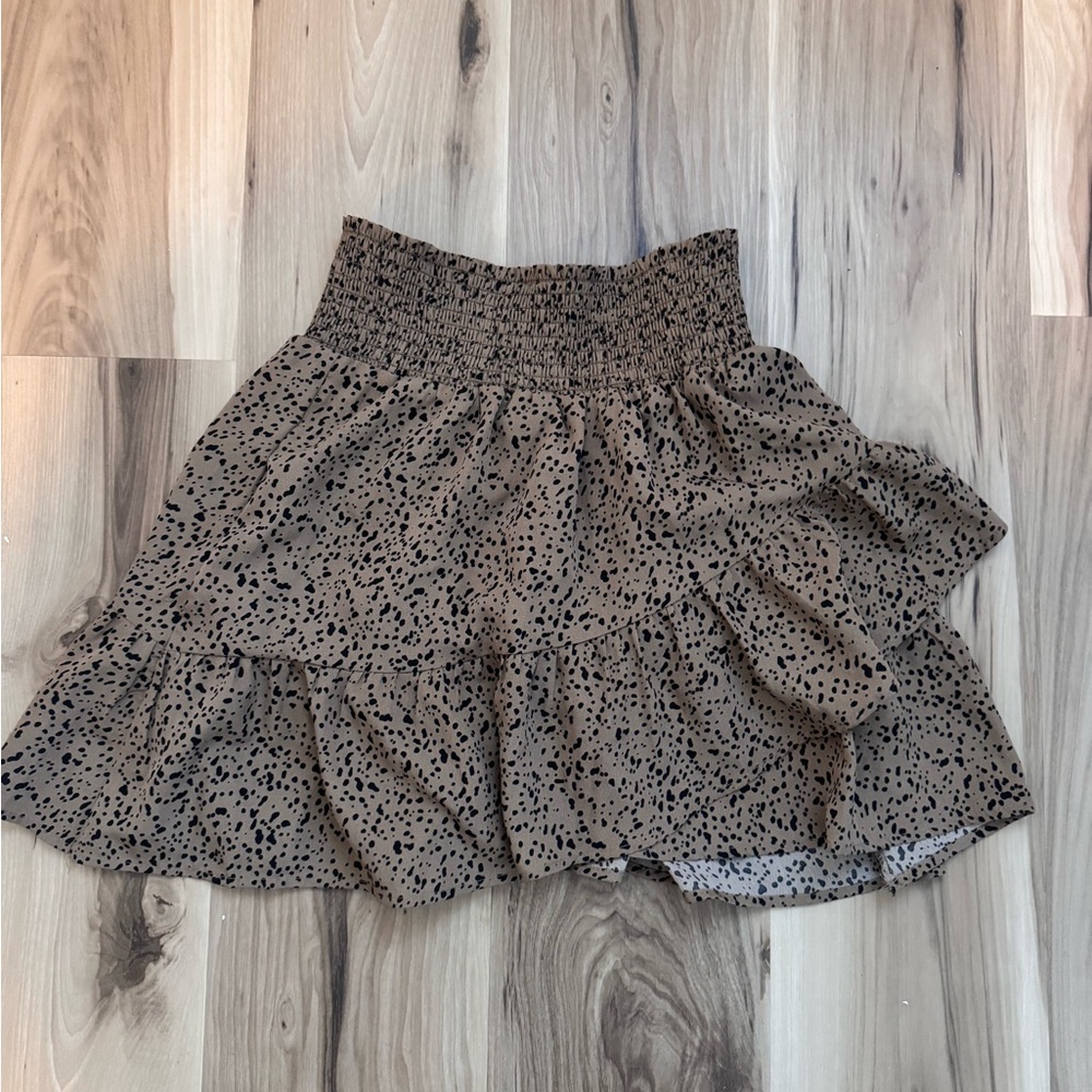 Altar'd State Brown and Black Tiered A-Line Skirt